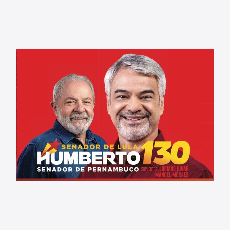 Bandeira da campanha com Lula e Humberto